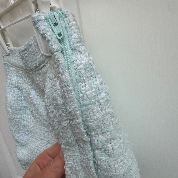 Janie & Jack Size 3T Girls Mint Green Formal Wool Looking Side Zip Shorts - Picture 4 of 6
